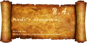 Munár Alexandra névjegykártya